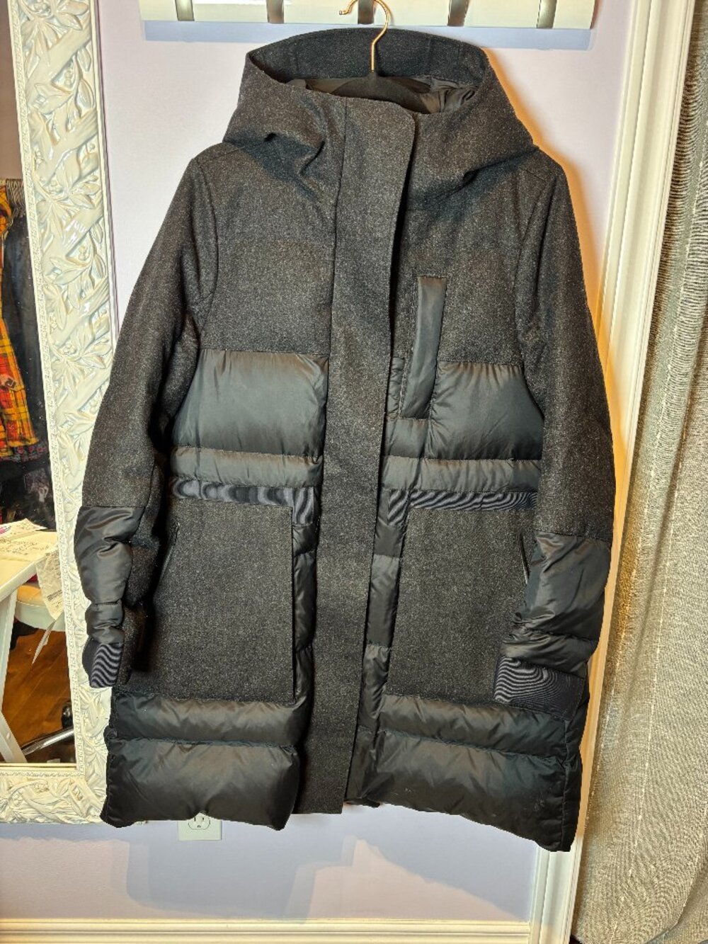 Lululemon Winter Chill Wool Charcoal Grey Parka Size 10